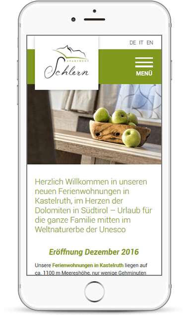Internetseite für Zimmervermieter in Kasteleruth - Apartment Schlern