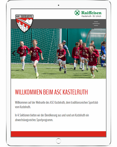 Webseite für Sportverein Kastelruth