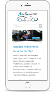 Webseite für Auto Sarntal