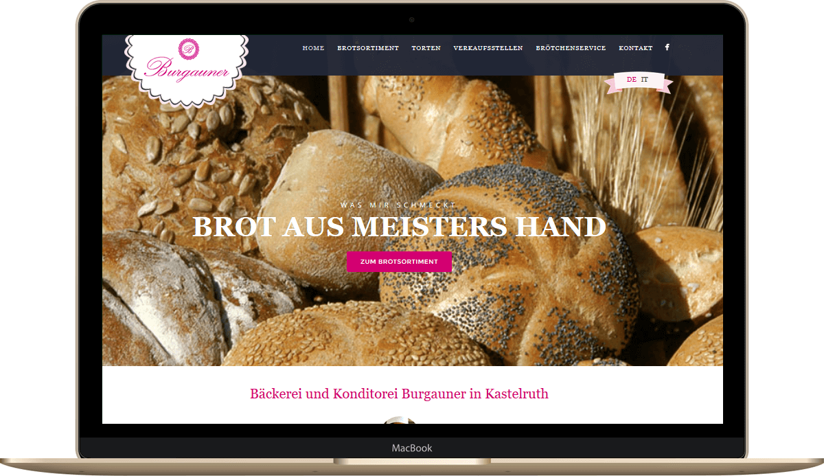Webseite für Bäckerei Burgauner