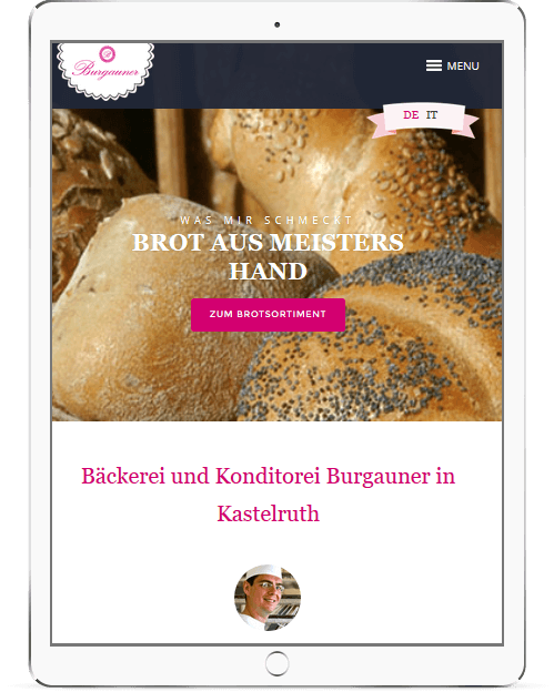 Webseite für Bäckerei Burgauner