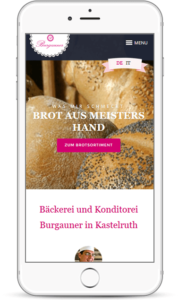 Webseite für Bäckerei Burgauner