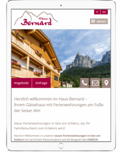 Homepage für Zimmervermieter - Haus Bernard in Seis