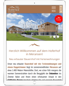 Webseite für den Hoferhof in Meransen - Urlaub auf den Bauernhof