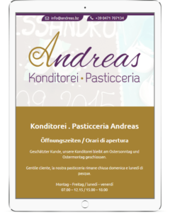 Homepage für Konditorei Andreas - Seis
