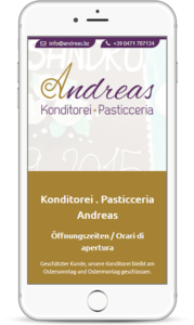 Homepage für Konditorei Andreas - Seis
