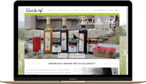 Partschillerhof Webseite mit Onlineshop und Ferienwohnung