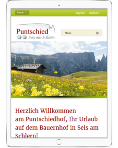 Webseite für Urlaub auf dem Bauernhof Puntschiedhof