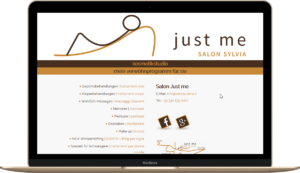 Webseite für Kosmetikstudio Salon Just me