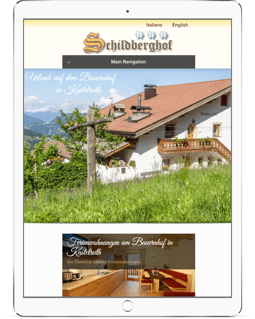 Webseite für Urlaub auf dem Bauernhof Schildberghof