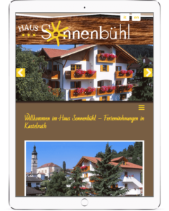 Webseite für Zimmervermieter Haus Sonnenbühl in Kastelruth