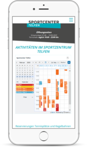 Webseite mit Reservierungskalender