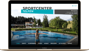 Webseite für Sportcenter Telfen